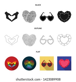 Vector design of abstract and shape icon. Set of abstract and love vector icon for stock.