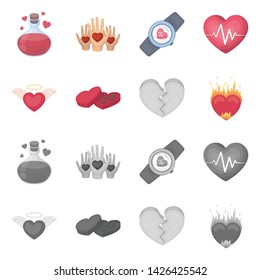 Vector design of abstract and shape icon. Collection of abstract and love stock vector illustration.