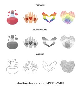 Vector design of abstract and shape icon. Set of abstract and love stock symbol for web.