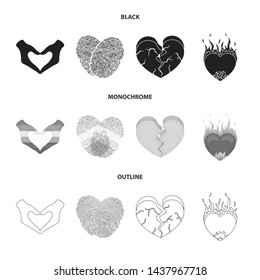 Vector design of abstract and shape sign. Collection of abstract and love vector icon for stock.