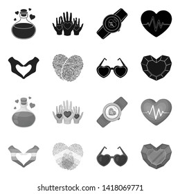 Vector design of abstract and shape symbol. Collection of abstract and love stock vector illustration.