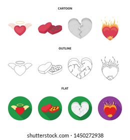 Vector design of abstract and shape symbol. Set of abstract and love vector icon for stock.