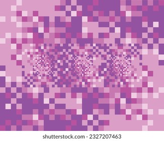 Vector Design Abstract Square Pixel Geometric in various size shape Graphic Pattern Background Shade of Purple Pink White Concept 
