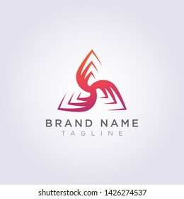 Vector Design Abstract triangle logo icon.
