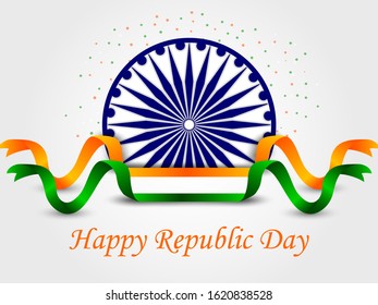 Vector design of abstract tricolor Indian flag background for 26 January Happy Republic Day of India