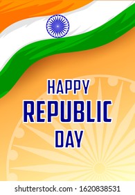Vector design of abstract tricolor Indian flag background for 26 January Happy Republic Day of India
