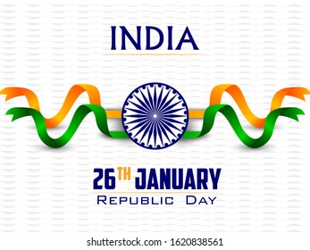 Vector design of abstract tricolor Indian flag background for 26 January Happy Republic Day of India