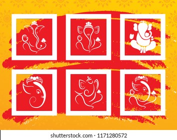 Vector design abstracts for indian festival ganesh chaturthi.