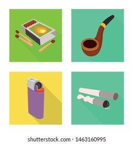 Vector design of accessories and harm logo. Set of accessories and euphoria stock symbol for web.