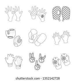 Vector design of accessory and style sign. Collection of accessory and distinctive vector icon for stock.