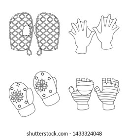 Vector design of accessory and style sign. Set of accessory and distinctive stock vector illustration.