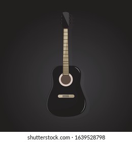 Vector design of an acoustic guitar flat icon