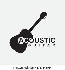 Vector design of an acoustic guitar logo icon