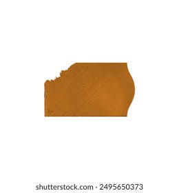 Vector design of an aged brown adhesive label with a realistic torn effect, suitable as a textured element for banners or stickers, on a white isolated background.