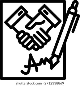 Estilo de Ícone de Acordo de Design de Vetor