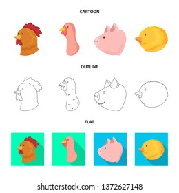 Vector design of agriculture and breeding icon. Collection of agriculture and organic  stock symbol for web.