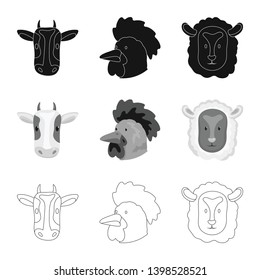 Vector design of agriculture and breeding icon. Collection of agriculture and organic  stock vector illustration.