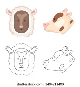 Vector design of agriculture and breeding icon. Set of agriculture and organic  vector icon for stock.