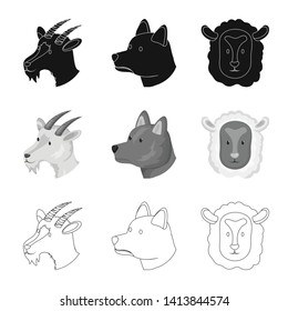 Vector design of agriculture and breeding icon. Set of agriculture and organic  stock symbol for web.