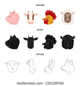 Vector design of agriculture and breeding logo. Collection of agriculture and organic  vector icon for stock.