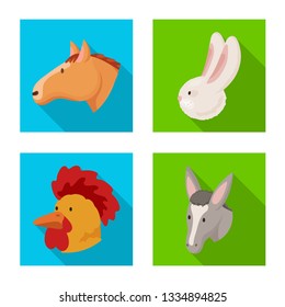 Vector design of agriculture and breeding logo. Set of agriculture and organic  vector icon for stock.