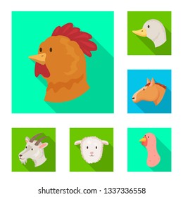 Vector design of agriculture and breeding logo. Set of agriculture and organic  vector icon for stock.