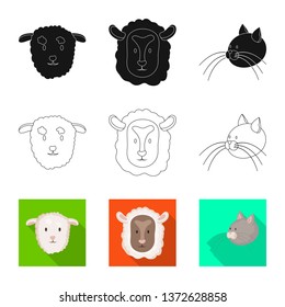 Vector design of agriculture and breeding logo. Collection of agriculture and organic  vector icon for stock.