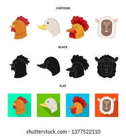 Vector design of agriculture and breeding logo. Collection of agriculture and organic  vector icon for stock.