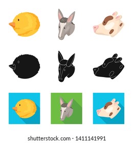 Vector design of agriculture and breeding logo. Collection of agriculture and organic  vector icon for stock.