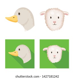 Vector design of agriculture and breeding logo. Collection of agriculture and organic vector icon for stock.