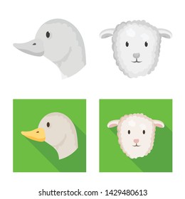 Vector design of agriculture and breeding logo. Collection of agriculture and organic vector icon for stock.