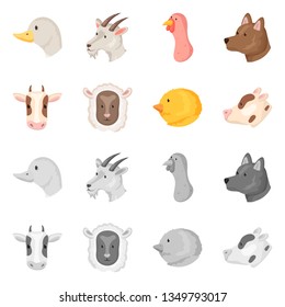 Vector design of agriculture and breeding sign. Collection of agriculture and organic  stock symbol for web.
