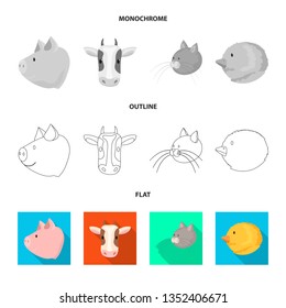 Vector design of agriculture and breeding sign. Collection of agriculture and organic  stock symbol for web.