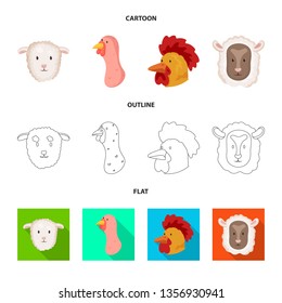 Vector design of agriculture and breeding sign. Set of agriculture and organic  stock symbol for web.