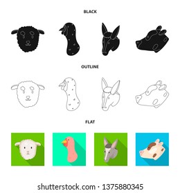 Vector design of agriculture and breeding sign. Set of agriculture and organic  vector icon for stock.