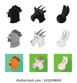 Vector design of agriculture and breeding sign. Collection of agriculture and organic  vector icon for stock.