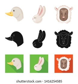 Vector design of agriculture and breeding sign. Set of agriculture and organic  vector icon for stock.