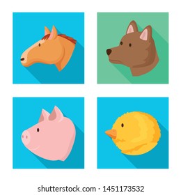 Vector design of agriculture and breeding sign. Collection of agriculture and organic vector icon for stock.