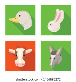 Vector design of agriculture and breeding sign. Collection of agriculture and organic vector icon for stock.