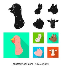 Vector design of agriculture and breeding symbol. Set of agriculture and organic  stock vector illustration.