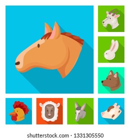 Vector design of agriculture and breeding symbol. Set of agriculture and organic  stock vector illustration.