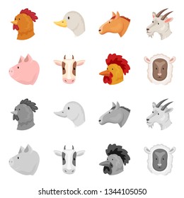 Vector design of agriculture and breeding symbol. Set of agriculture and organic  vector icon for stock.