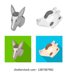 Vector design of agriculture and breeding symbol. Collection of agriculture and organic  stock vector illustration.