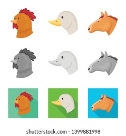 Vector design of agriculture and breeding symbol. Set of agriculture and organic  vector icon for stock.