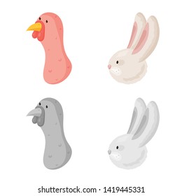Vector design of agriculture and breeding symbol. Set of agriculture and organic  stock vector illustration.