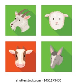Vector design of agriculture and breeding symbol. Collection of agriculture and organic stock vector illustration.