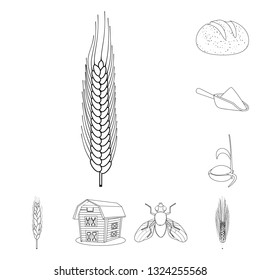Vector design of agriculture and farming icon. Set of agriculture and plant  stock vector illustration.