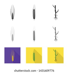 Vector design of agriculture and farming icon. Set of agriculture and plant stock vector illustration.