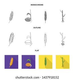 Vector design of agriculture and farming icon. Set of agriculture and plant stock vector illustration.