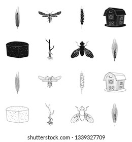 Vector design of agriculture and farming logo. Set of agriculture and plant  vector icon for stock.